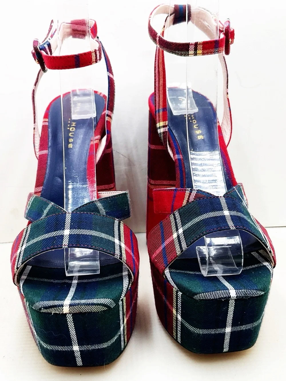 🆕{{Hill House Home} Green & Red Tartan Plaid Party Platforms